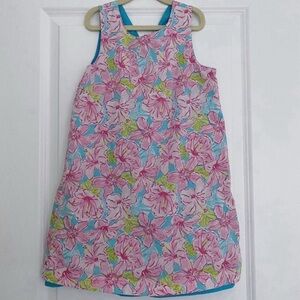 Tommy Bahama girls pink hibiscus flower summer sleeveless Dress size 6 7 years